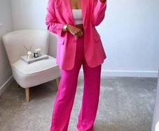 Fab Zara Cerise Pink Blazer & Trousers  Both Size Large UK 12