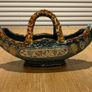 Majolica Romano Pottery Italian Small Basket Boat Image 2
