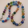 Stunning Mix Aventurine & Skunk Glass Beads Venetian Style Necklace Image 8