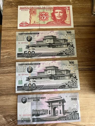 4 Bank notes, free delivery