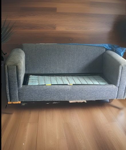 3 Seater Sofa Bed Blue Stripe