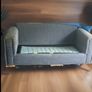 3 Seater Sofa Bed Blue Stripe Image 8