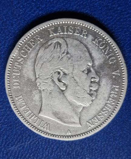 Germany A 1876 Prussia 5 Mark - William I Silver coin