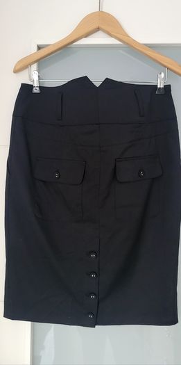 S'NOB San Noblesse Black Double Back pockets skirt with side pockets Sz L ( Fit 12-14 UK) Bnwot- Rrp 89 (New)