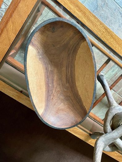 Unique Vintage Wooden African Tribal Art Decor Hand made bowl on Tripod folding Stand