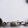 Vintage Sterling Silver 925 Faceted Garnet Link hallmarked Bracelet length 8" - 18,5g Image 7