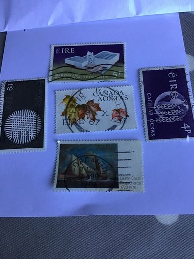 5 Irish stamps