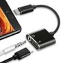 2in1 USB C Type C to 3.5mm Audio Jack Charger Adapter Cable Headphones Earphone Image 2