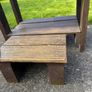 Hand made solid timber mud kitchen with stool with accessories Image 6