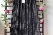 skirt black sparkle pleated skirt elastic waistband size m/l