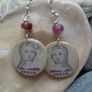 Handmade earrings,Peace earrings,Pink Tourmaline,Silver filled Image 4
