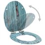 WC Toilet Seats 2 pcs with Soft Close Lids MDF Old Wood Design Image 3