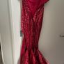 Red sequin off shoulder debs dress Image 5
