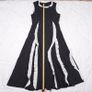 Apart Black White Ruffle Trim Colorblock Sleeveless A-Line Midi Dress 12UK/40EU Image 10