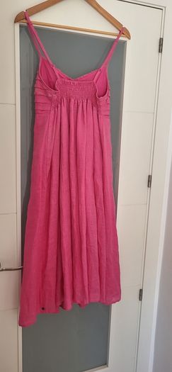 Claire DK pink linen summer with double front pocket details Sz 40 (Fit 10-12UK) - Rrp 99 (New)