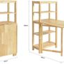 Folding Dining Table Dining Room Table Kitchen Table with 5 Storage Shelves, Image 4