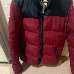 diesel jacket men's size s red blue with hoodie