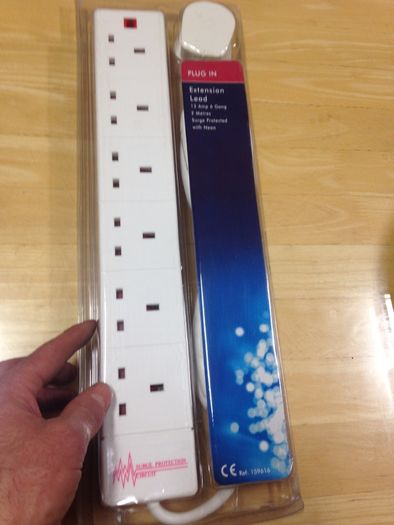 Extension Lead 6 Socket with neon Indicator