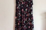 V by very ladies Black floral jersey stretch jumpsuit size 10 includes post