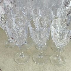 15 Galway Irish Crystal  Renmore Goblet Wine Glasses 2 Set of 6 each set is 60.00 euro plus set of 3 glass is 30.00 euro they 20 cm. tall and 8 cm. wide on the top.