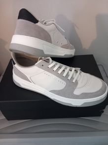 Boss mens white leather trainers.