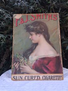 Original F&J Smiths Sun Cured # igarettes Sign (1910)