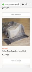 Mohair Throw Beige Grey Large Block