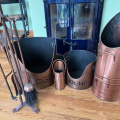 Fireplace Accessories Set Antique Brass/Copper