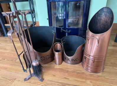 Fireplace Accessories Set Antique Brass/Copper