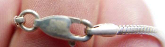 Vintage 925 Sterling Silver Necklace With N Pendant length 16" - 12,5g