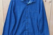 M&amp;S mens blue denim style long sleeve Shirt Medium size