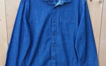 M&S mens blue denim style long sleeve Shirt Medium size
