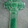 Green Celtic Cross Fused Glass Window Hanger Image 7