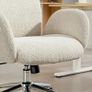 Office chair with adjustable headrest, ergonomic desk chair, tilt function, height-adjustable, Gray-White Image 4