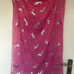 Unicorn Scarf and silver gloves
