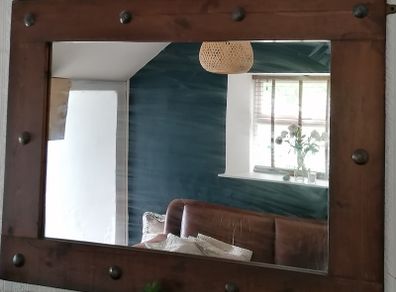 Mirror. Oak Frame. Mantelpiece 46" x 35"