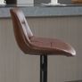 2-Piece Set of Bar Stools Bar Chairs, Height Adjustable, with Footrest, 46.5cm x 50cm x 108cm, Black + Brown Image 4
