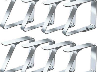 Tablecloth Clips 8 Pack Stainless Steel Table Cover Clamps Table Cloth Holders (4cm x 8 Pack)