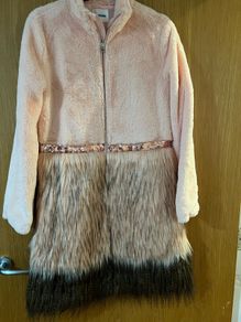 Dressy pink fur coat