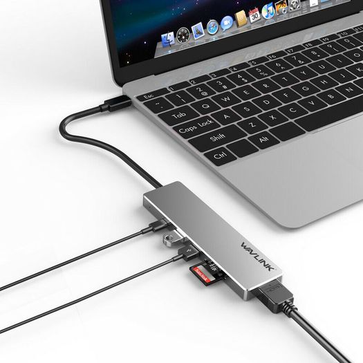 Wavlink USB-C Travel Universal Mini Dock USB Hub & HDMI UHD/4K@30Hz & TF/SD Card Reader & PD Power Adapter (UHP3407) (Brand New/Warranty)