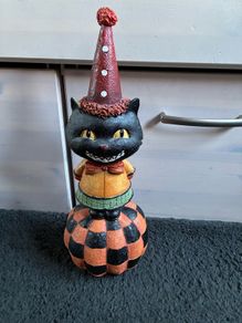 Vintage cat Halloween ornament