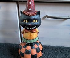 Vintage cat Halloween ornament