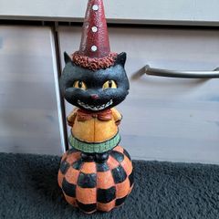 Vintage cat Halloween ornament