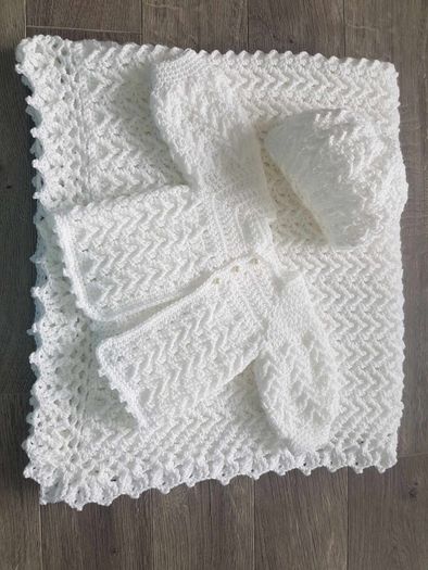 Handmade 100% cotton christening dress set 0-3 months