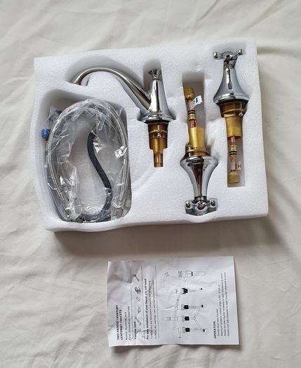 Brand new kelelife basin mixer tap with two handles polished chrome