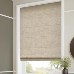 100% linen roman blind with electric motor