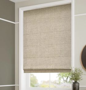 100% linen roman blind with electric motor