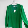New Vanessa Scott Emerald Green V-Neck Blouse Image 5