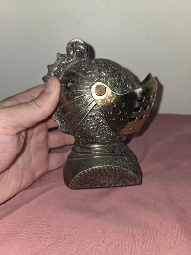 Vintage Japanese made Metal Knight Head Table Lighter
