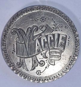 Maggie Full Solid Silver Crown, Love Token, Circa 1890, Victorian, Very Fine